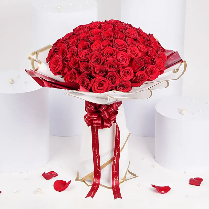 99 Majestic Red Roses