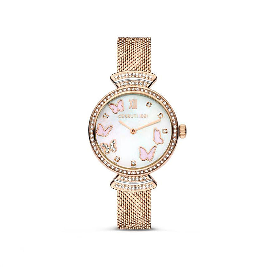 Rose Gold Cerruti 1881 Watch and Flowers For Her