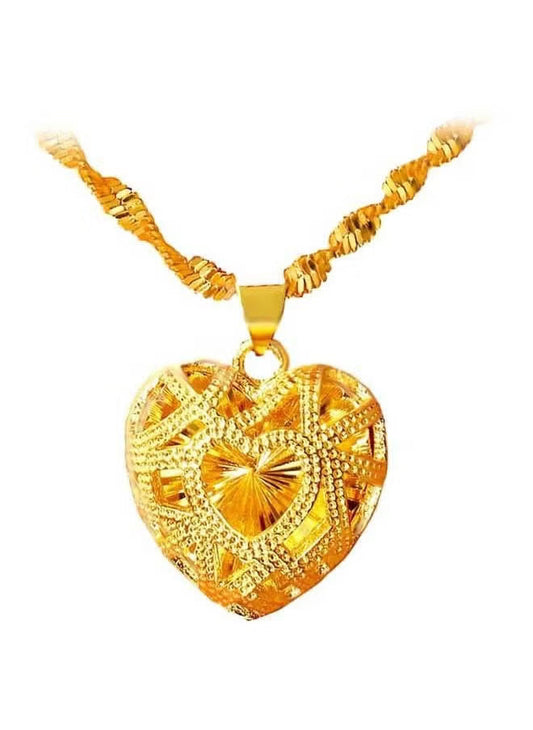 Gold Heart Shape Pendant Necklace